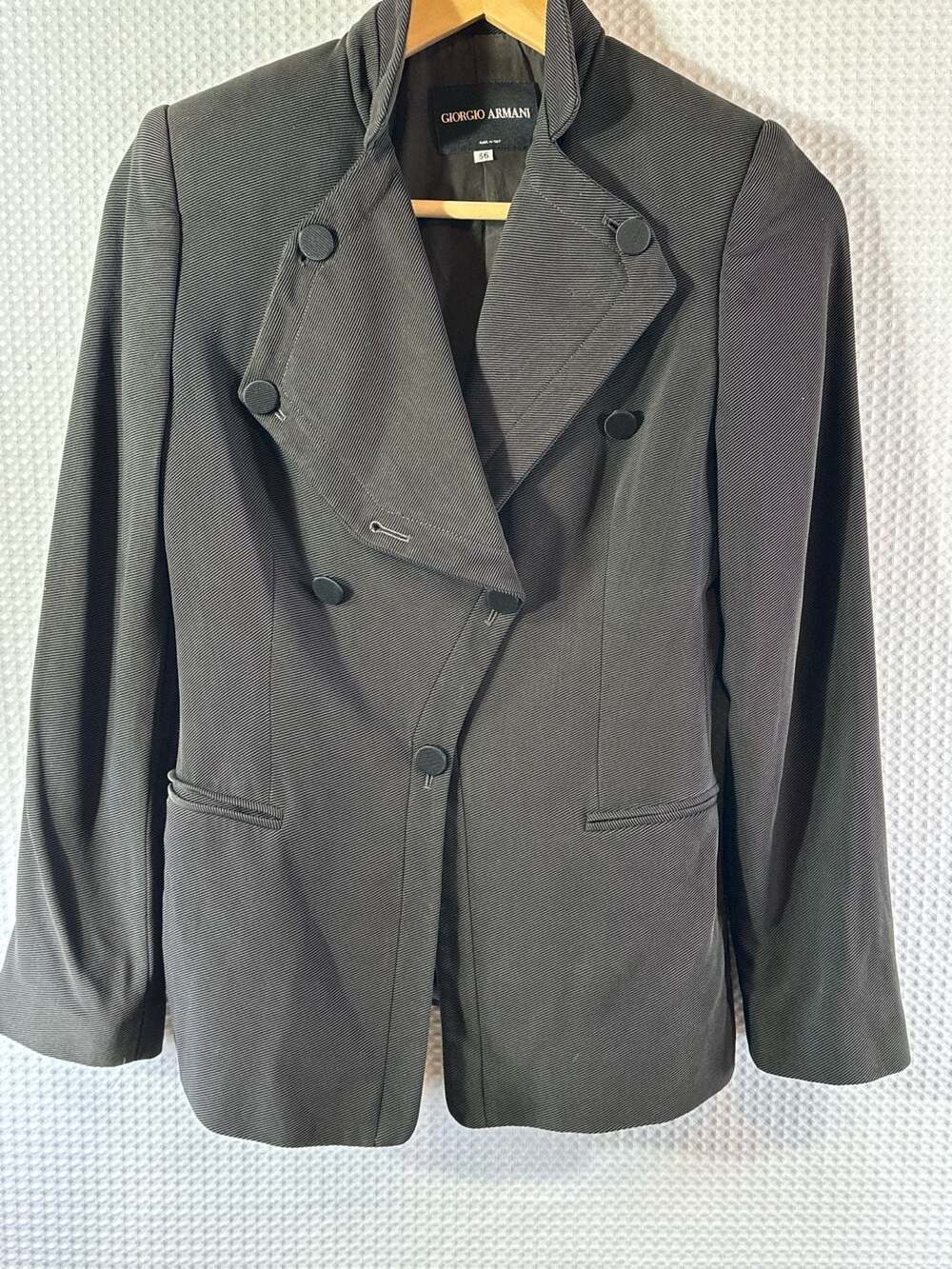 Giorgio Armani Vintage Ribbed Double Breasted Blazer Jacket Size 36